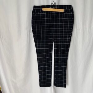 Banana Republic Women's Navy Window Pane Plaid Ankle Pants Size 8 EUC